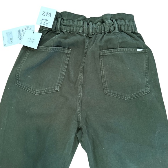 ZARA HIGH RISE - BAGGY PAPERBAG - TAPERED LEG - ANKLE-GRAZER - RIGID - Picture 6 of 11